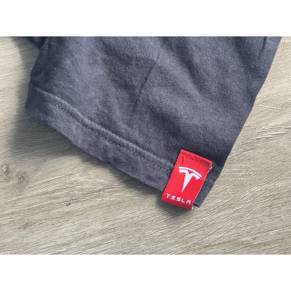 Tesla Logo T Shirt Mens Large Black 100% Cotton Graphic Crew Neck Tee M - Picture 2 of 5